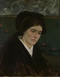 Ung kvinde ved Ile de Sein, 1909 (olie på kort)